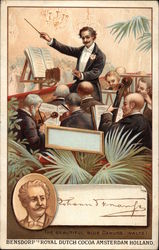 Conductor With Baton and Orchestra Trade Card