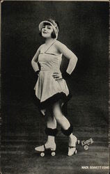 Woman on Roller Skates - "Mack Sennett Comedies" Actresses Arcade Card Arcade Card Arcade Card