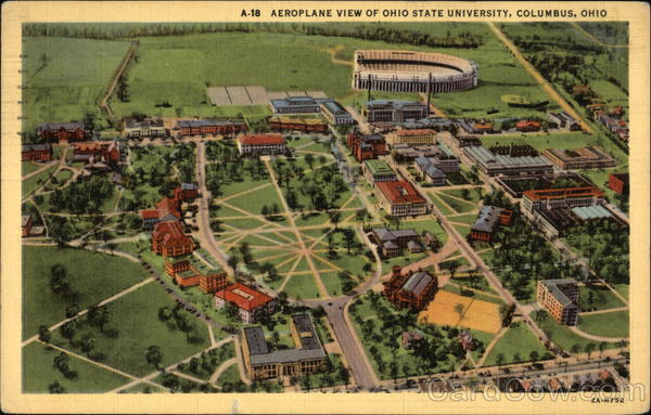 Aeroplane view of Ohio State University Columbus