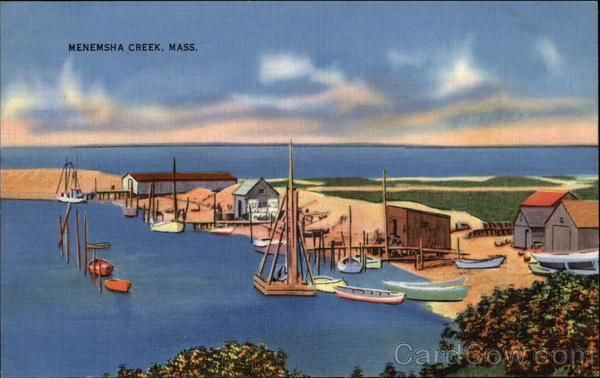 Bird's Eye View of Harbor, Boats and Water Menemsha Massachusetts