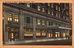 Entrance to the Carter Hotel at Night Postcard