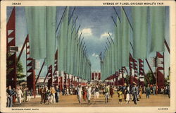 Avenue of Flags, Chicago World's Fair Postcard