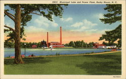 Municipal Lake and Power Plant Rocky Mount, NC Postcard Postcard