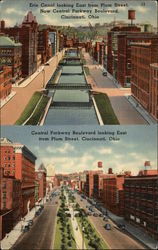 Erie Canal & Central Parkway Boulevard Cincinnati, OH Postcard Postcard