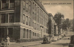 Street View of Carter School Chelsea, MA Postcard Postcard