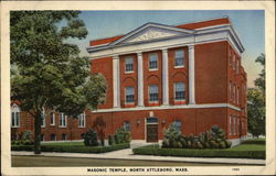 Masonic Temple North Attleboro, MA Postcard Postcard