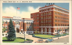 Public Library and YMCA Brockton, MA Postcard Postcard