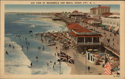 Air View of Boardwalk and Beach Postcard