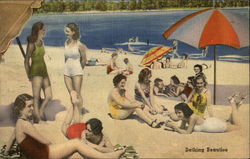 "Bathing Beauties" - Women on the Beach Postcard