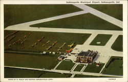 Indianapolis Municipal Airport Postcard Postcard