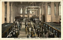 Main Lobby, Hibernia Bank & Trust Company New Orleans, LA Postcard Postcard