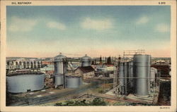 Oil Refinery Oil Wells Postcard Postcard
