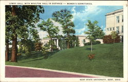 Women's Dormitories: Lowry Hall with Moulton Hall in the Distance at Kent State University Postcard