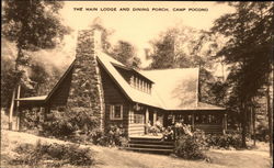 The Main Lodge and Dining Porch, Camp Pocono Postcard