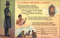 The Darkey Preacher in Florida Black Americana Postcard Postcard