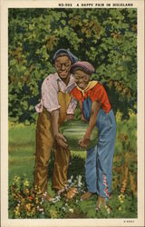 A happy pair in Dixieland Postcard