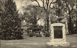 Scenic View in Center Park Litchfield, CT Postcard Postcard