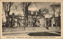 Carvel Hall at the Prince George Street Entrance Annapolis, MD Postcard Postcard