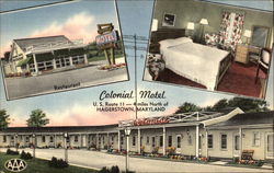 Colonial Motel and Restaurant Postcard
