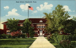 High School Building Postcard