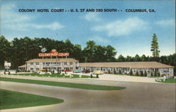Colony Hotel Court Columbus, GA Postcard Postcard