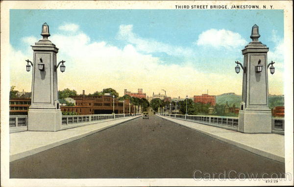 View of Third Street Bridge Jamestown New York