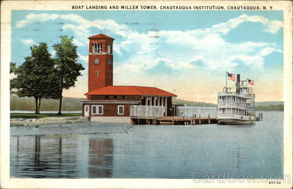Boat Landing and Miller Tower at Chautauqua Institution New York