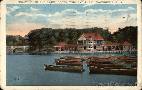 Boat House and Lake at Roger Williams Park Providence Rhode Island
