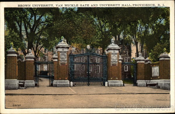 Brown University, Van Wickle Gate and University Hall Providence Rhode Island