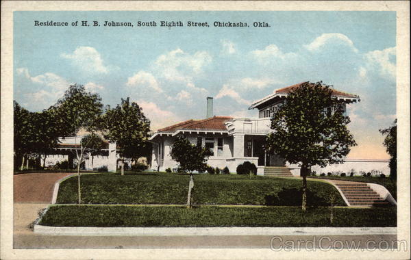 Residence of HB Johnson, South Eighth Street Chickasha Oklahoma