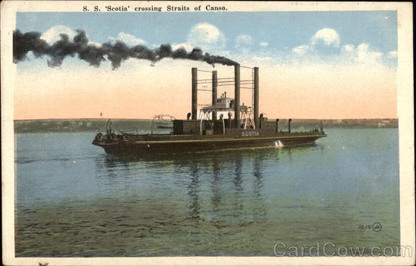 S. S. Scotia - Crossing Straits of Canso Steamers