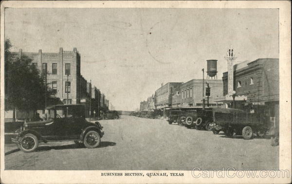 Street View of the Business Section Quanah Texas