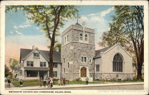 Street View of Methodist Church and Parsonage Salem Massachusetts