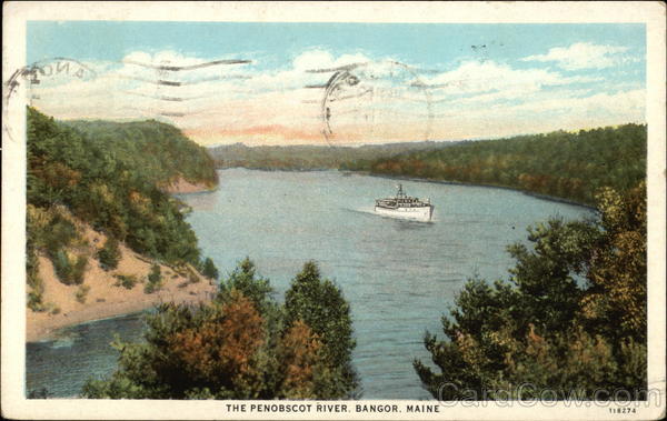 Bird's Eye View of the Penobscot River Bangor Maine