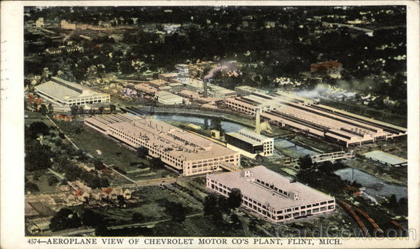 Aeroplane View of chevrolet Motor Company's Plant Flint Michigan