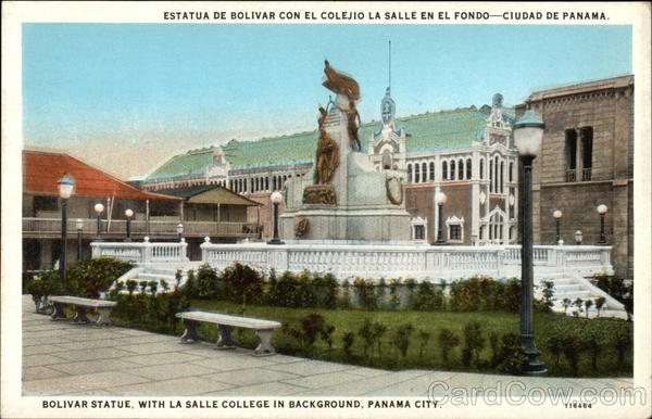 Bolivar Statue with La Salle College Panama City