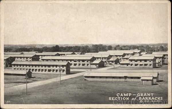 Camp Grant - Section of Barracks Military