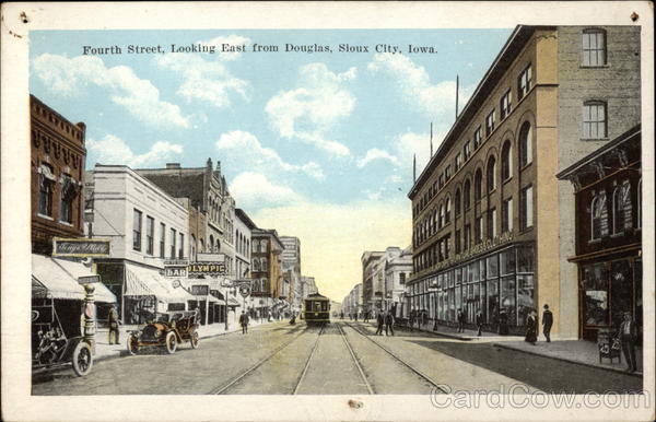 Fourth Street, Looking East from Douglas Sioux City Iowa