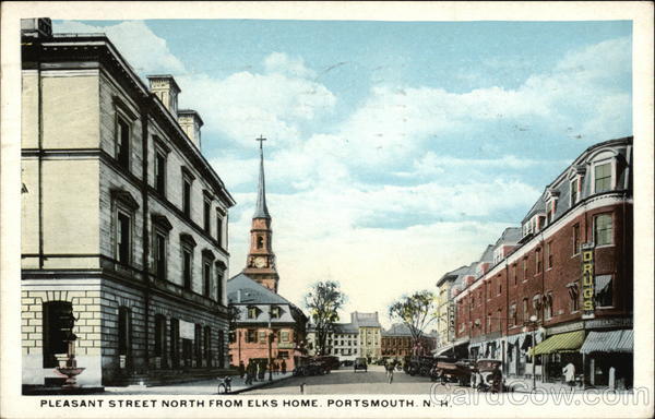 View of Pleasant Street North from Elks Home Portsmouth New Hampshire
