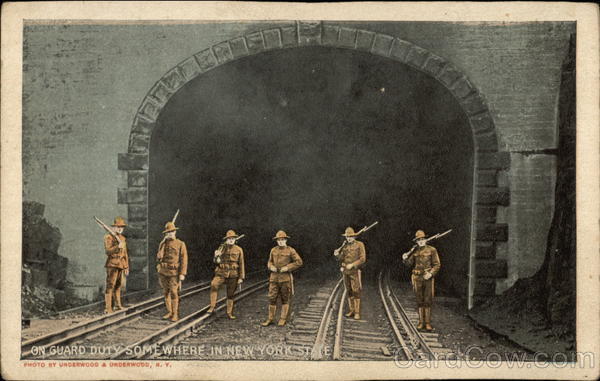 On guard duty somewhere in New York State