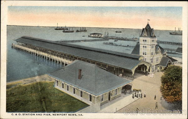 Bird's Eye View of the C & O Station and Pier Newport News Virginia