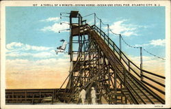 A thrill of a minute - diving horse - ocean end steel pier Postcard