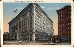 Street View of Ellicott Square Building Postcard