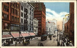 View of Shopping District on Main Street Postcard