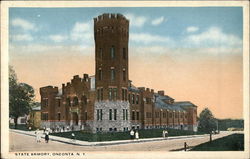Street View of State Armory Postcard