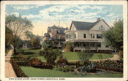 View along Upper Court Street Westfield, MA Postcard Postcard