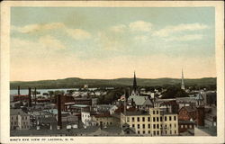 Bird's Eye View of the city Laconia, NH Postcard Postcard