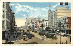View of Canal Street, Looking West Postcard