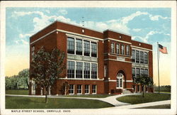 Street View of Maple Street School Postcard