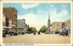 View of Main Street Looking East Postcard